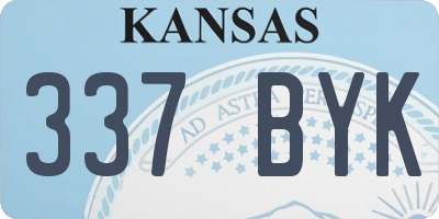 KS license plate 337BYK