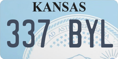 KS license plate 337BYL