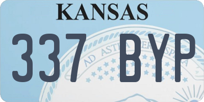KS license plate 337BYP