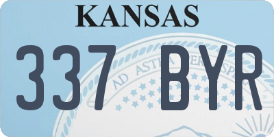 KS license plate 337BYR