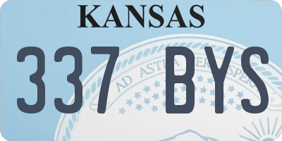 KS license plate 337BYS