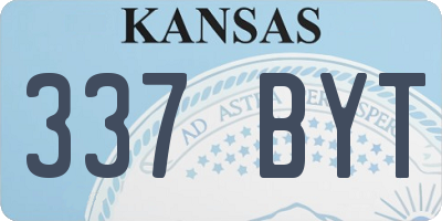 KS license plate 337BYT