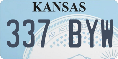 KS license plate 337BYW