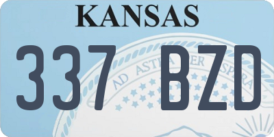 KS license plate 337BZD