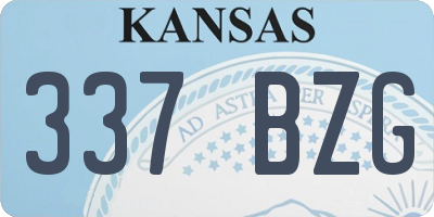 KS license plate 337BZG