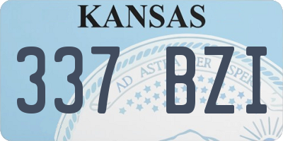 KS license plate 337BZI