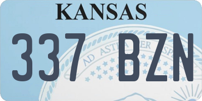 KS license plate 337BZN
