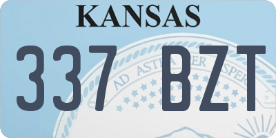 KS license plate 337BZT