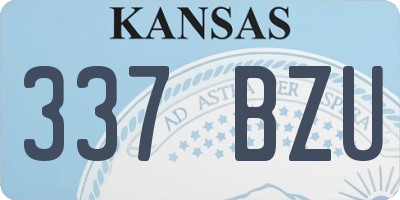 KS license plate 337BZU