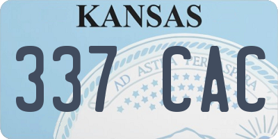 KS license plate 337CAC
