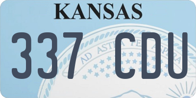 KS license plate 337CDU