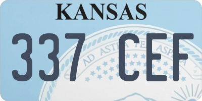 KS license plate 337CEF