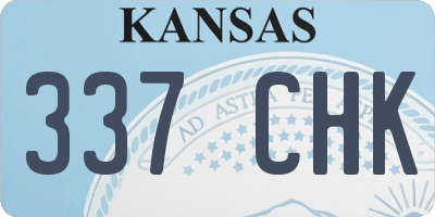KS license plate 337CHK