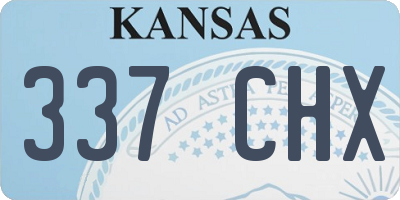 KS license plate 337CHX