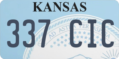 KS license plate 337CIC