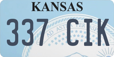 KS license plate 337CIK