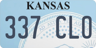 KS license plate 337CLO