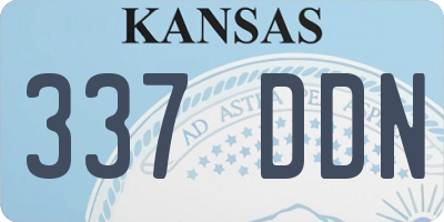 KS license plate 337DDN