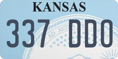 KS license plate 337DDO