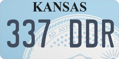 KS license plate 337DDR