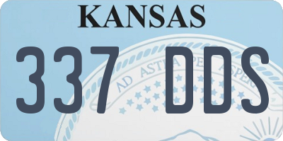 KS license plate 337DDS