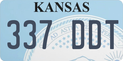 KS license plate 337DDT