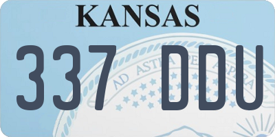 KS license plate 337DDU