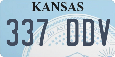 KS license plate 337DDV