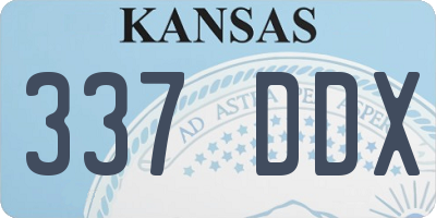 KS license plate 337DDX