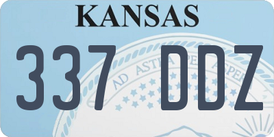 KS license plate 337DDZ