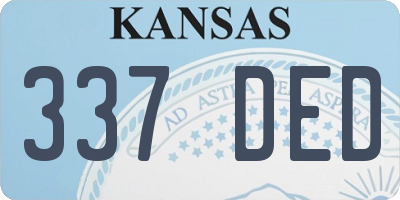 KS license plate 337DED