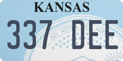 KS license plate 337DEE