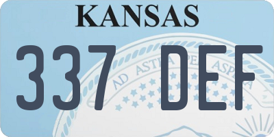 KS license plate 337DEF