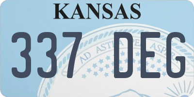 KS license plate 337DEG