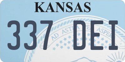 KS license plate 337DEI