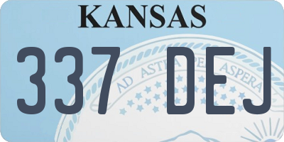 KS license plate 337DEJ