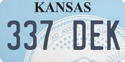 KS license plate 337DEK