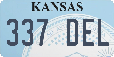 KS license plate 337DEL