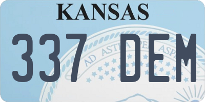 KS license plate 337DEM