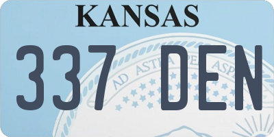 KS license plate 337DEN