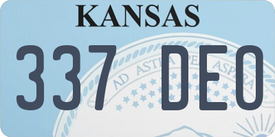 KS license plate 337DEO