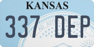 KS license plate 337DEP