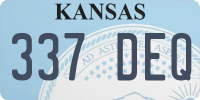 KS license plate 337DEQ