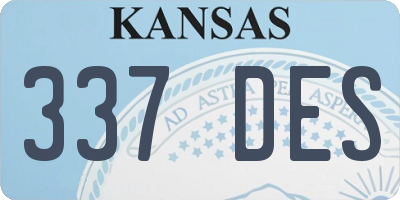 KS license plate 337DES