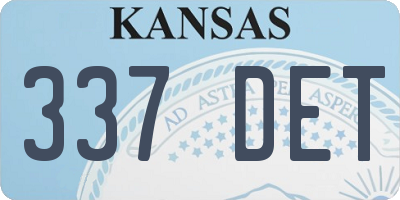 KS license plate 337DET