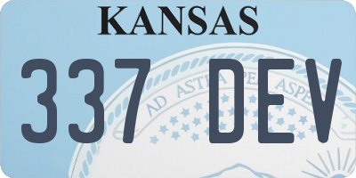 KS license plate 337DEV