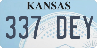 KS license plate 337DEY