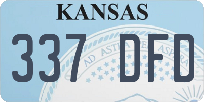 KS license plate 337DFD