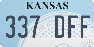 KS license plate 337DFF
