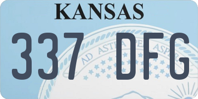 KS license plate 337DFG